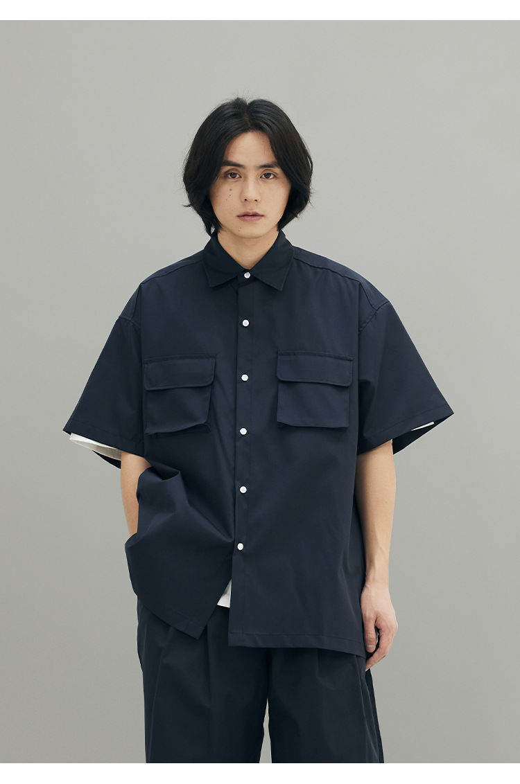 Boxy Utility Pocket Short-Sleeve Shirt