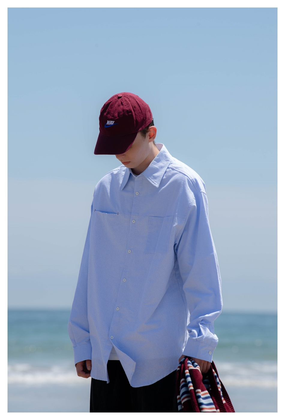 Ocean Breeze Stripe Panel Shirt