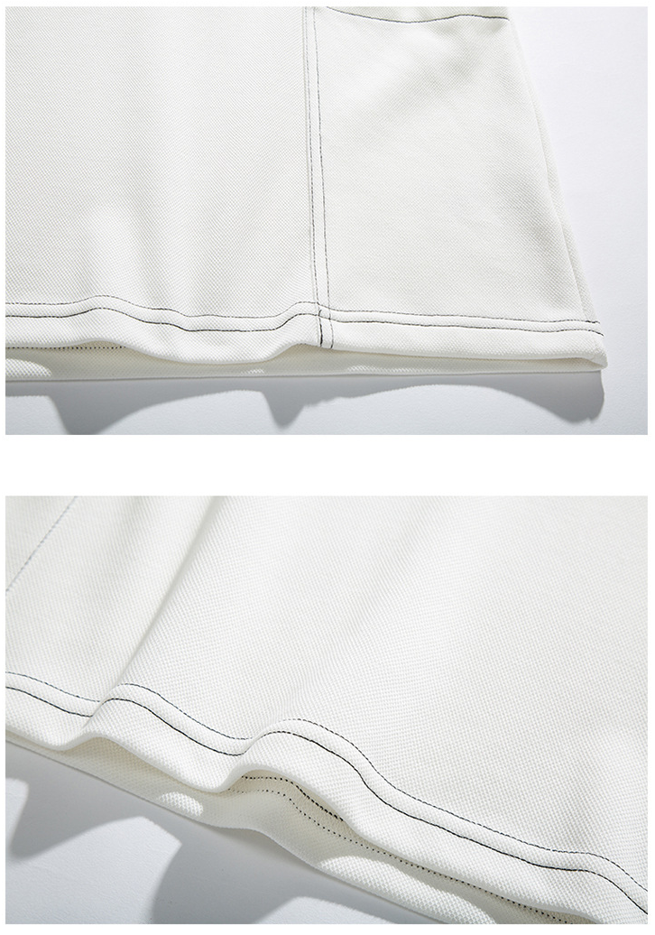Contrast Stitch Oversized Polo Shirt