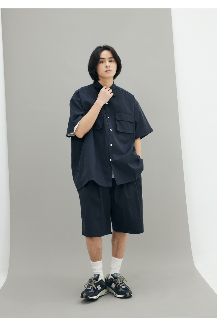 Boxy Utility Pocket Short-Sleeve Shirt