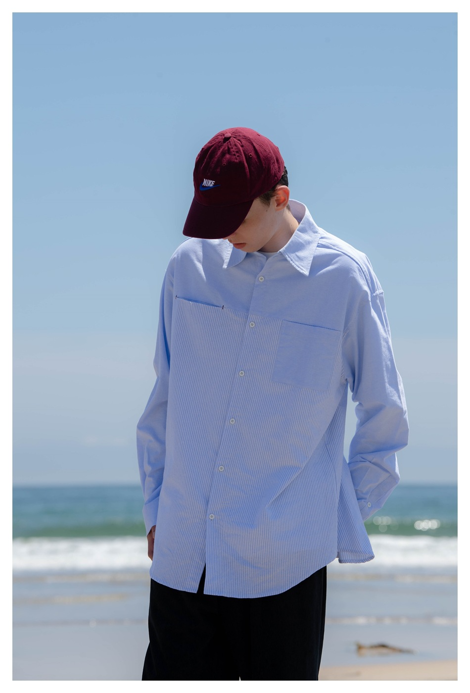 Ocean Breeze Stripe Panel Shirt