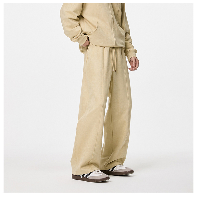 Velour Relaxed Wide-Leg Pants