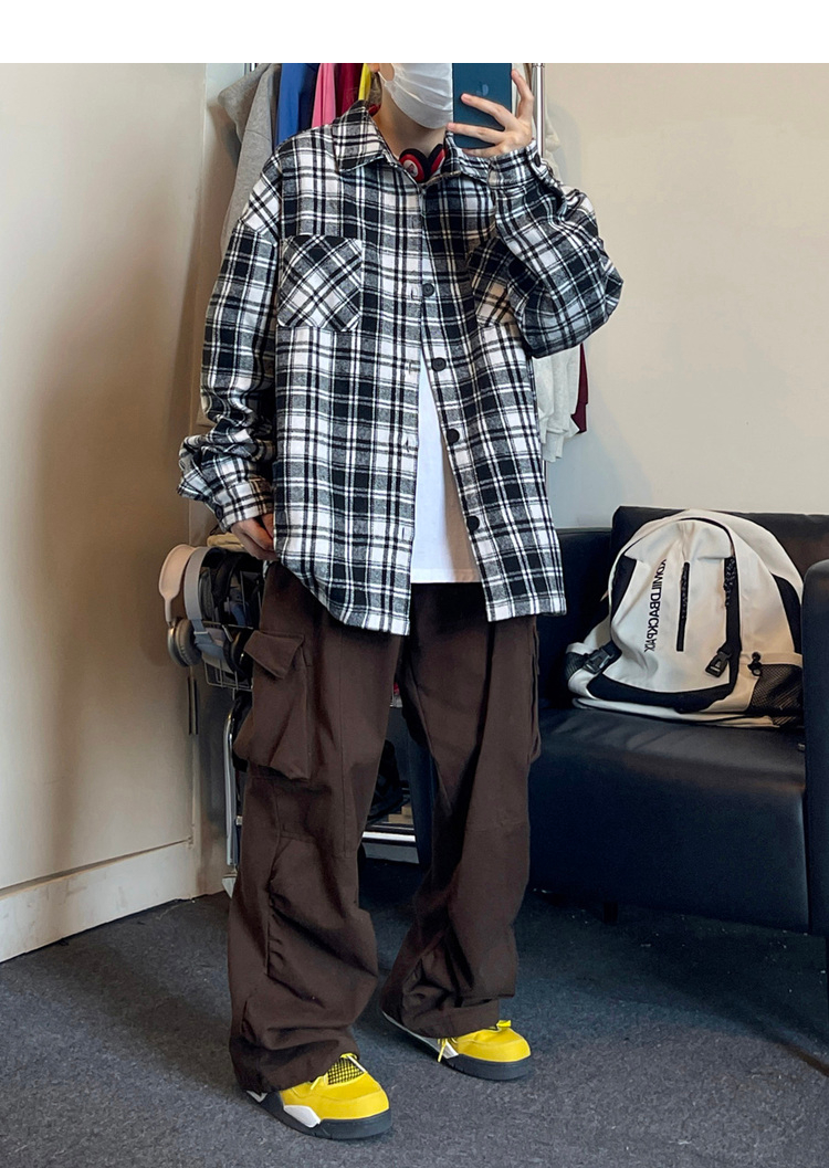 Oversized Vintage Check Flannel Shirt