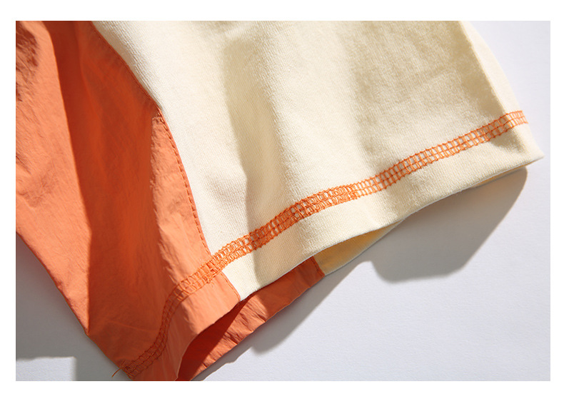 Contrast Fabric Panel Raglan T-Shirt
