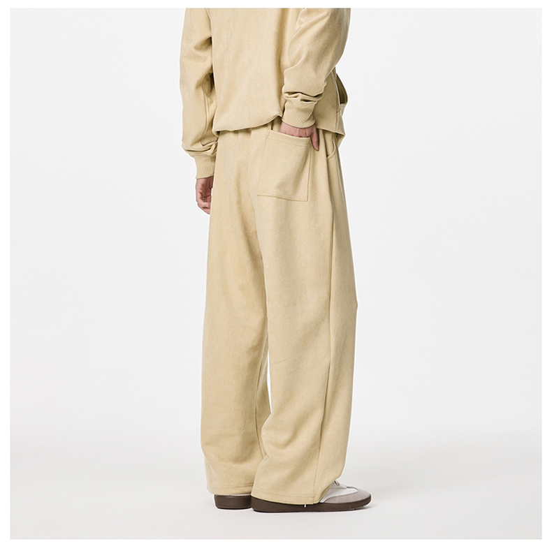 Velour Relaxed Wide-Leg Pants