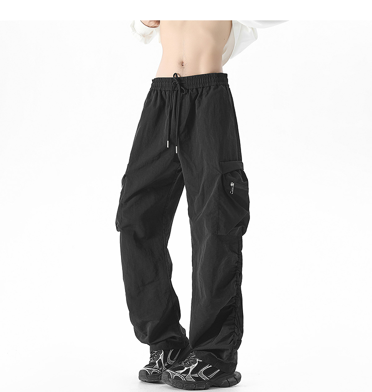 Loose Fit Tech Fabric Cargo Pants