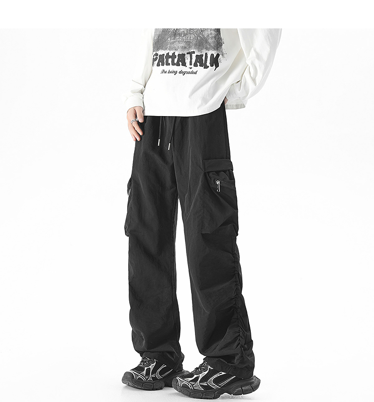 Loose Fit Tech Fabric Cargo Pants