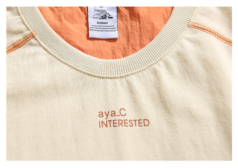 Contrast Fabric Panel Raglan T-Shirt