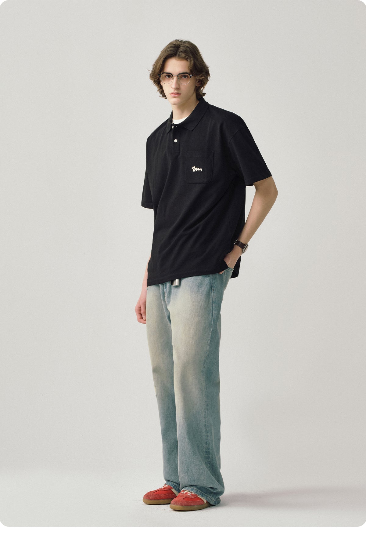 Embroidered Pocket Polo Shirt