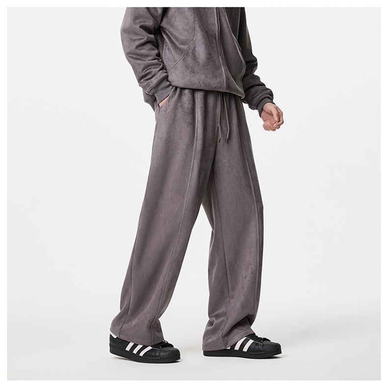 Velour Relaxed Wide-Leg Pants