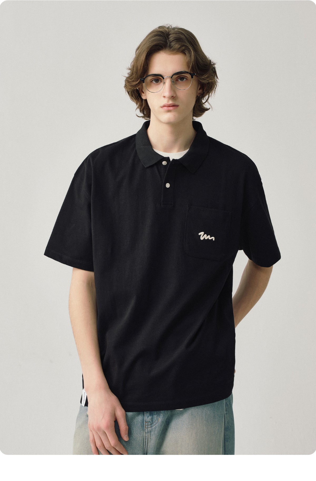 Embroidered Pocket Polo Shirt