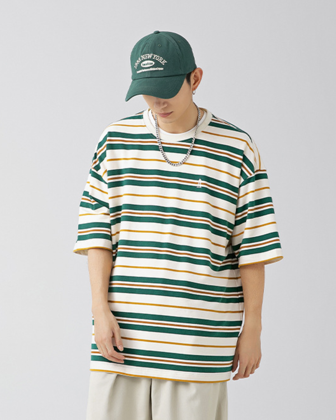 Retro Border Loose Fit Striped Tee