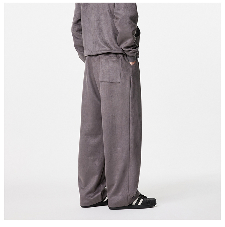 Velour Relaxed Wide-Leg Pants