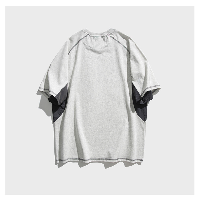Contrast Fabric Panel Raglan T-Shirt