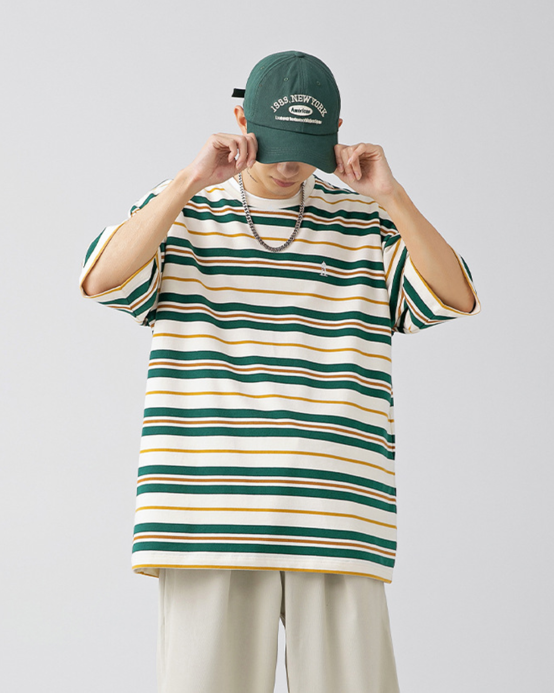 Retro Border Loose Fit Striped Tee