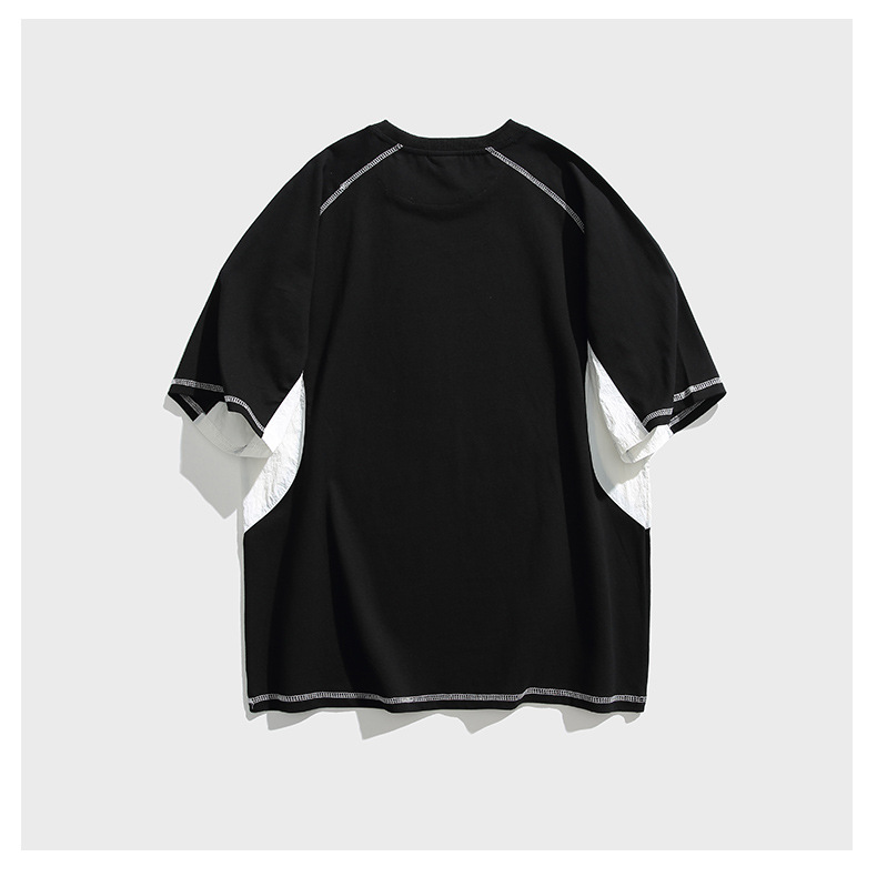 Contrast Fabric Panel Raglan T-Shirt