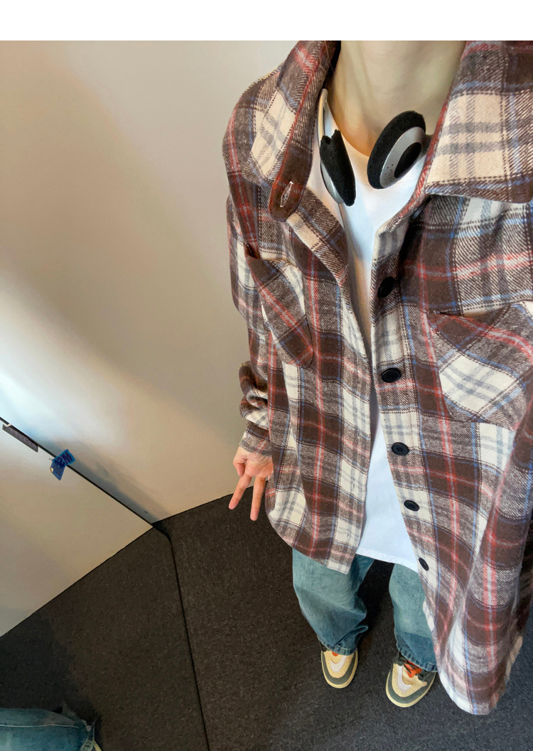 Oversized Vintage Check Flannel Shirt