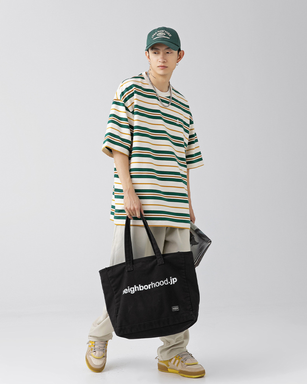 Retro Border Loose Fit Striped Tee