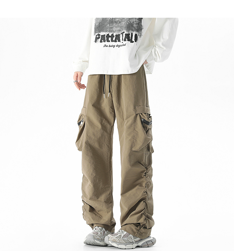Loose Fit Tech Fabric Cargo Pants