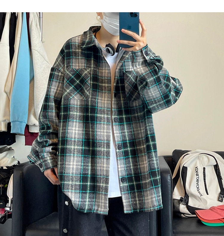 Oversized Vintage Check Flannel Shirt