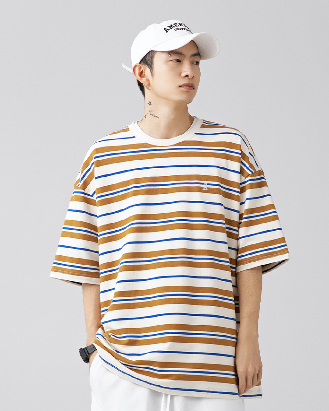 Retro Border Loose Fit Striped Tee