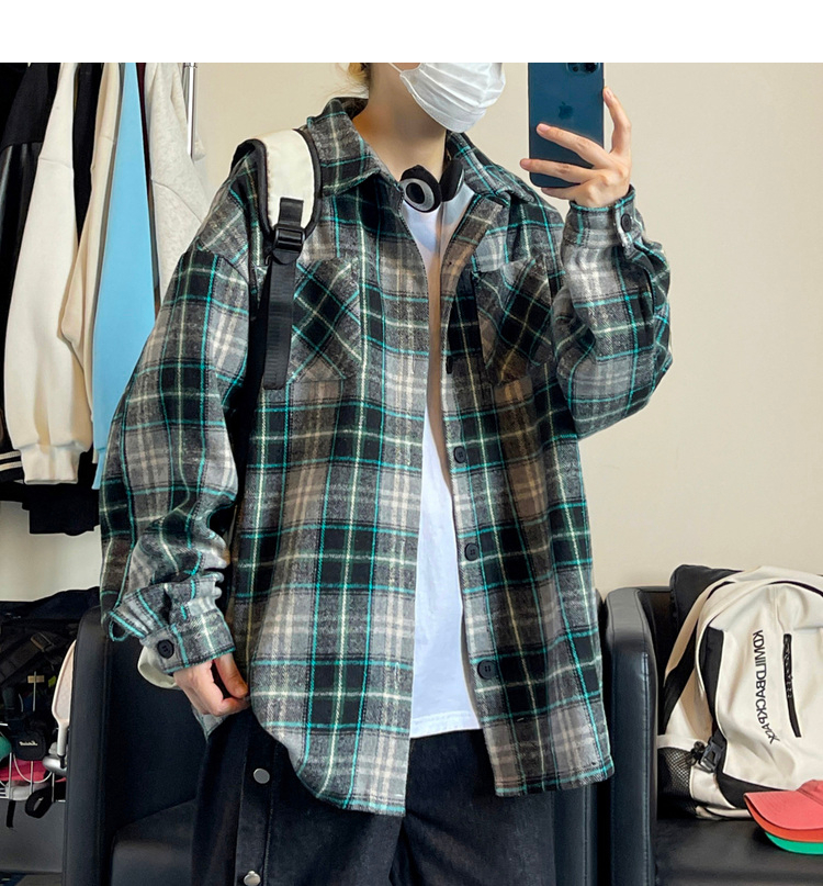 Oversized Vintage Check Flannel Shirt