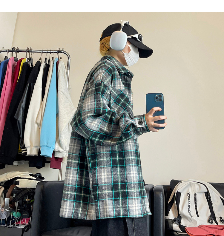 Oversized Vintage Check Flannel Shirt