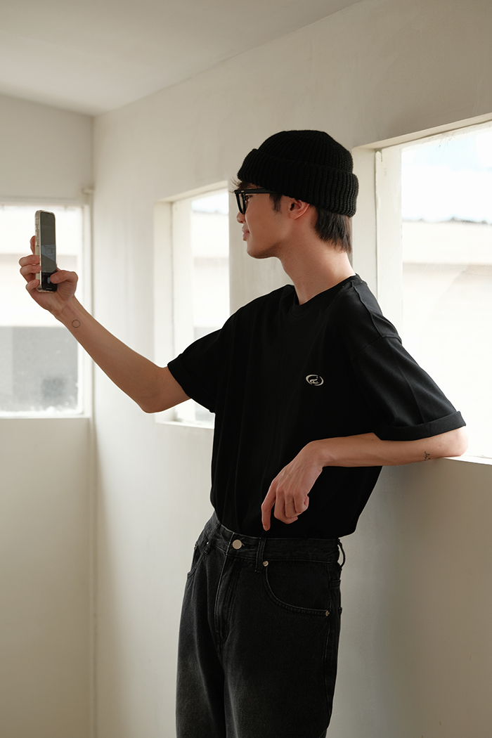 Minimal Embroidered Logo Tee
