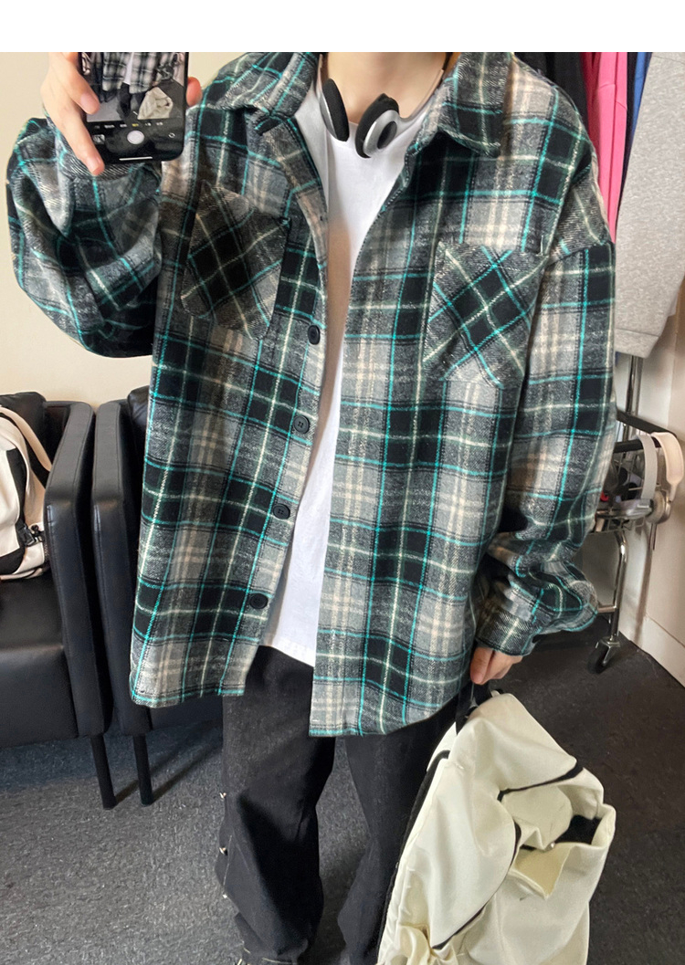 Oversized Vintage Check Flannel Shirt