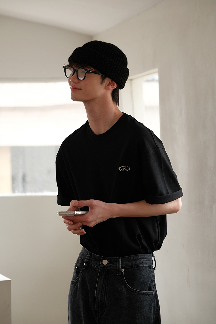 Minimal Embroidered Logo Tee