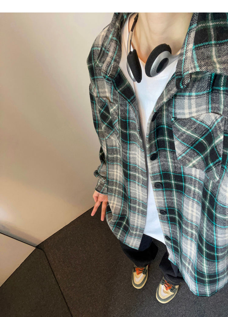Oversized Vintage Check Flannel Shirt