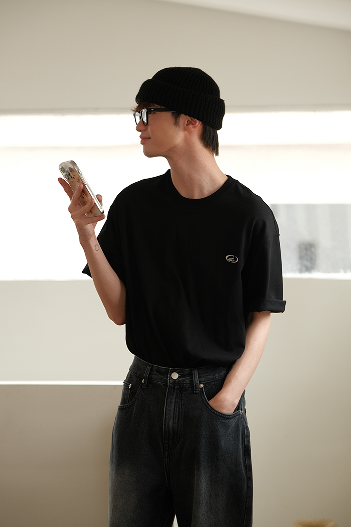 Minimal Embroidered Logo Tee