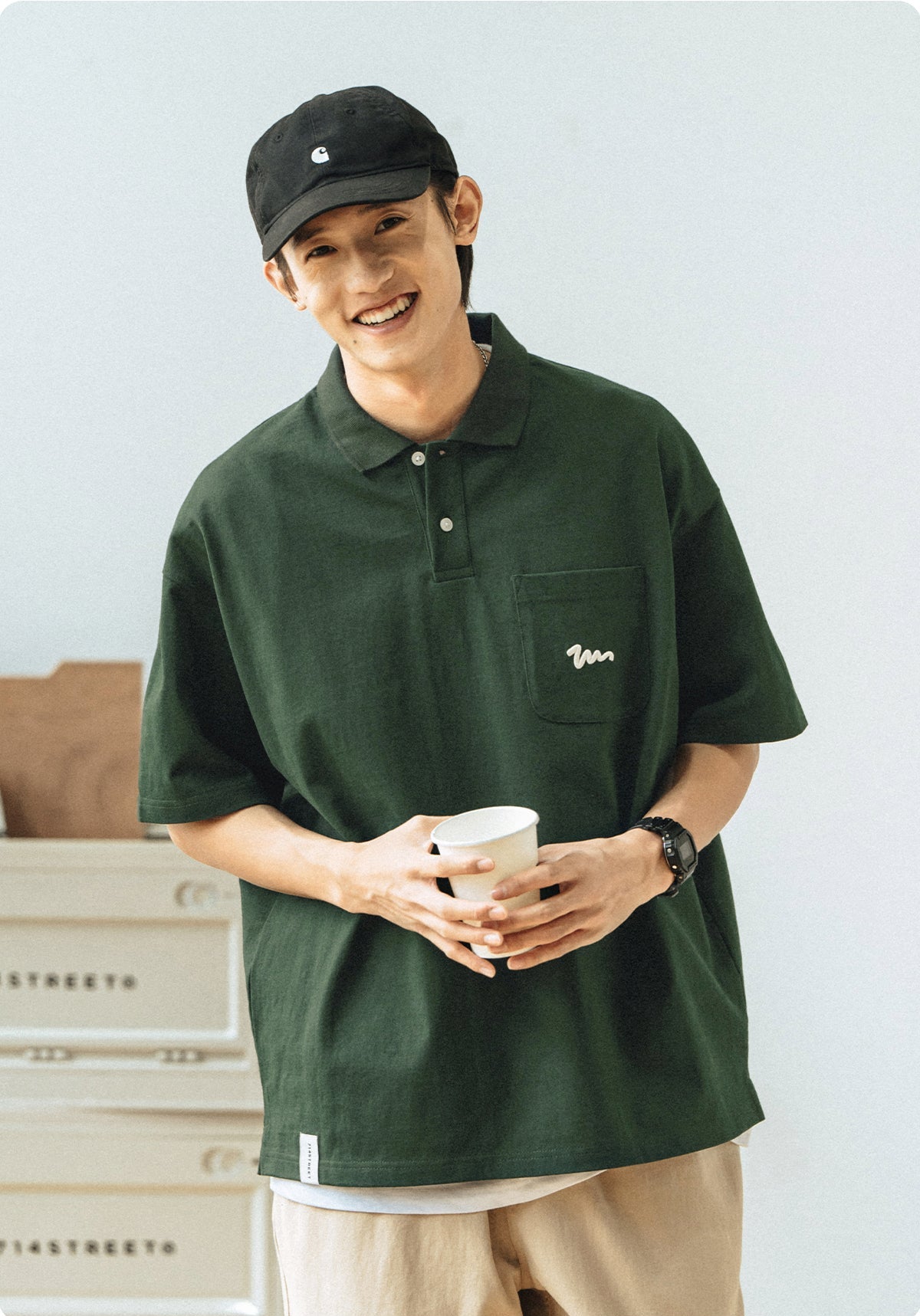 Embroidered Pocket Polo Shirt