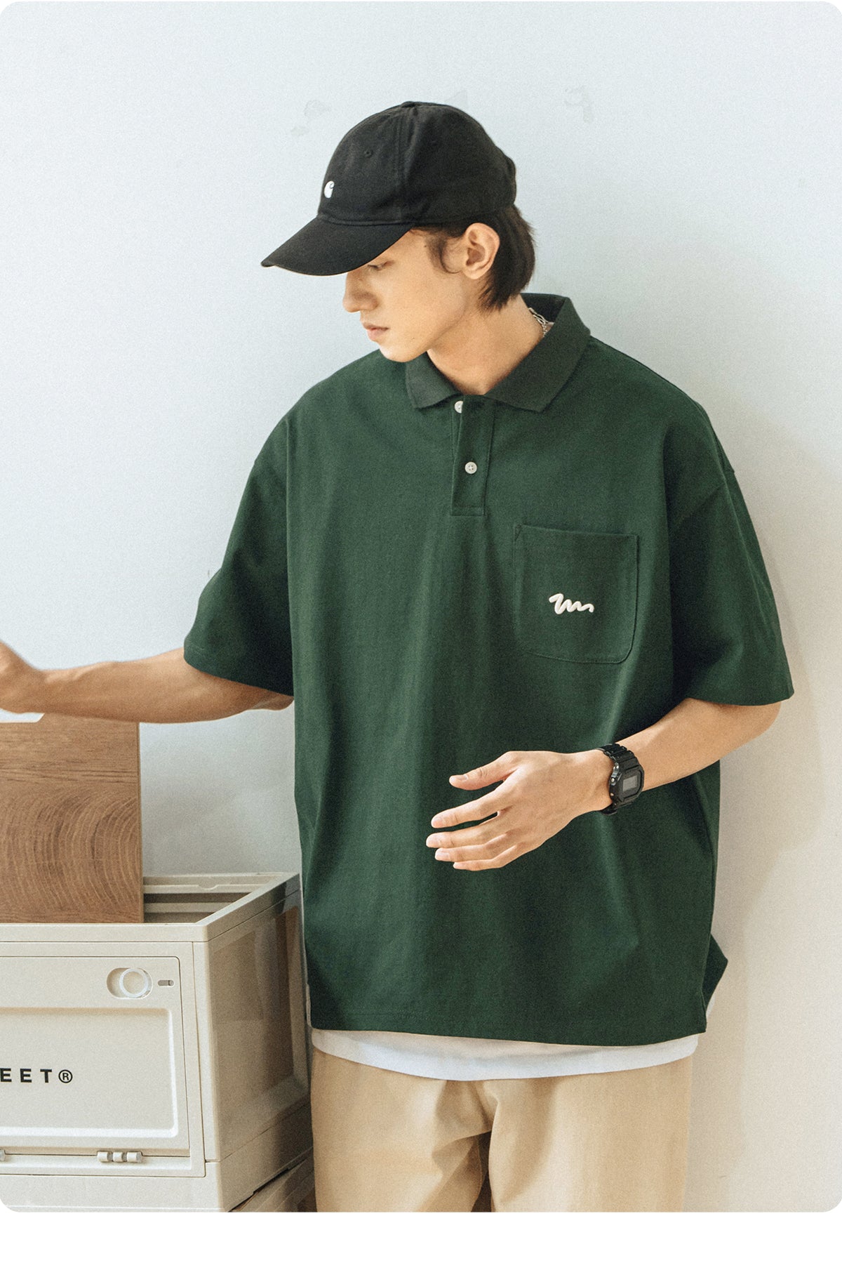 Embroidered Pocket Polo Shirt