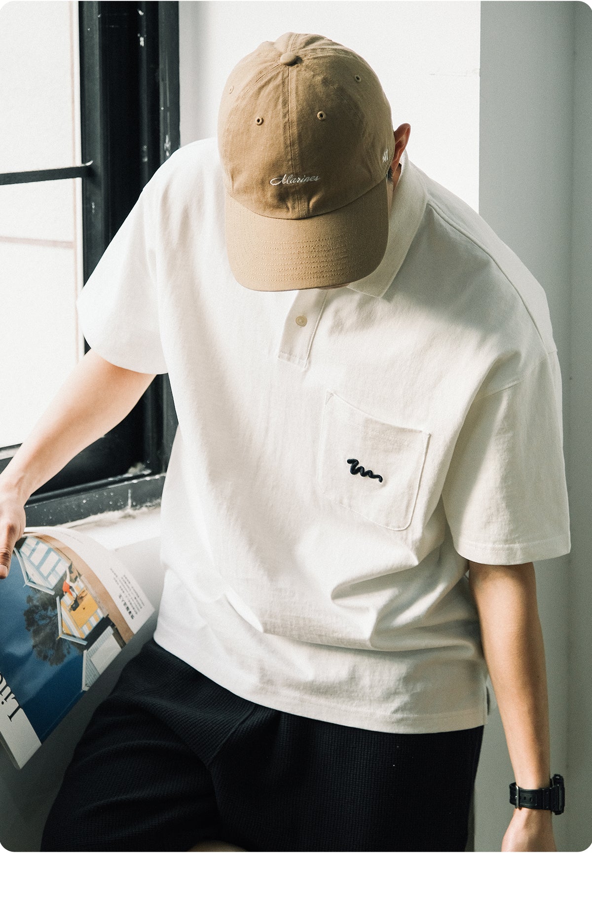 Embroidered Pocket Polo Shirt