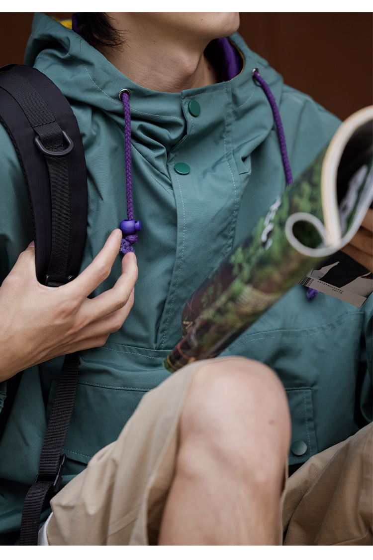 Color-Blocked Pullover Mountain Parka