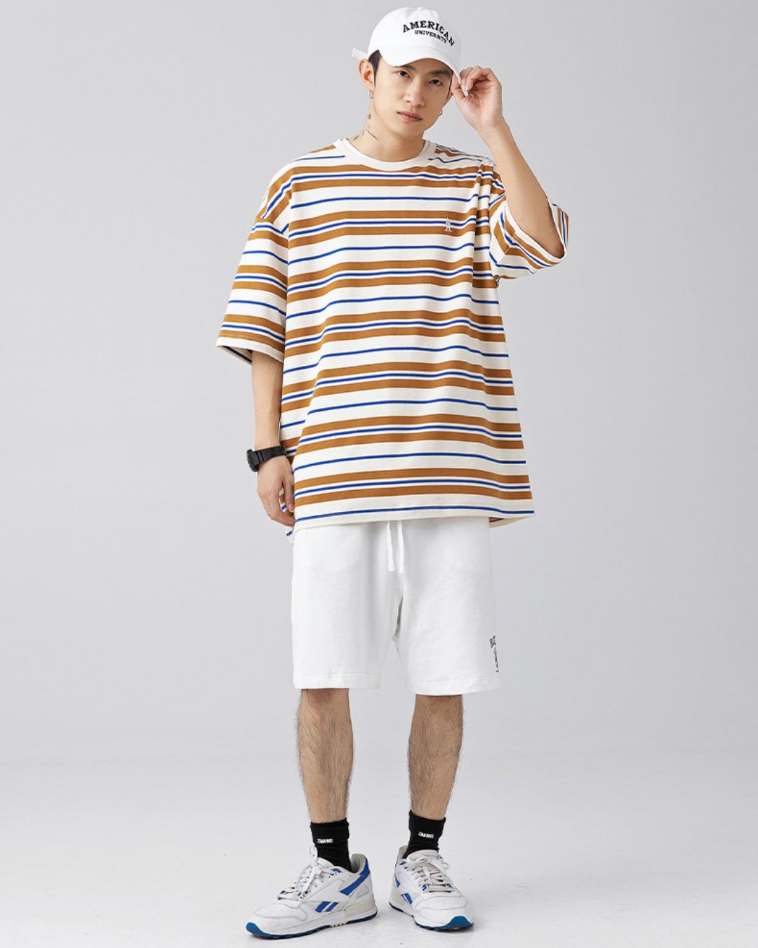 Retro Border Loose Fit Striped Tee