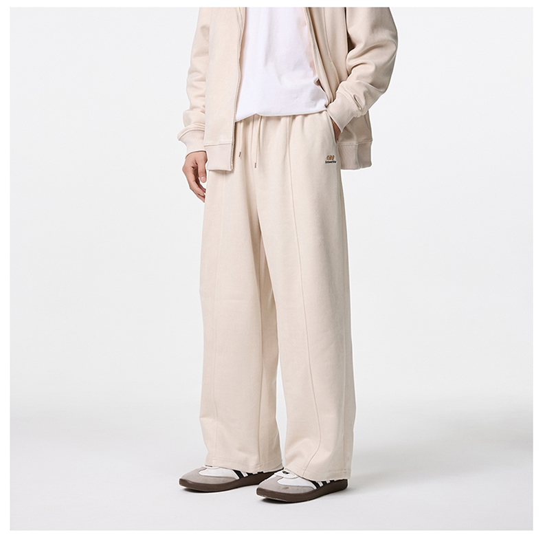 Velour Relaxed Wide-Leg Pants