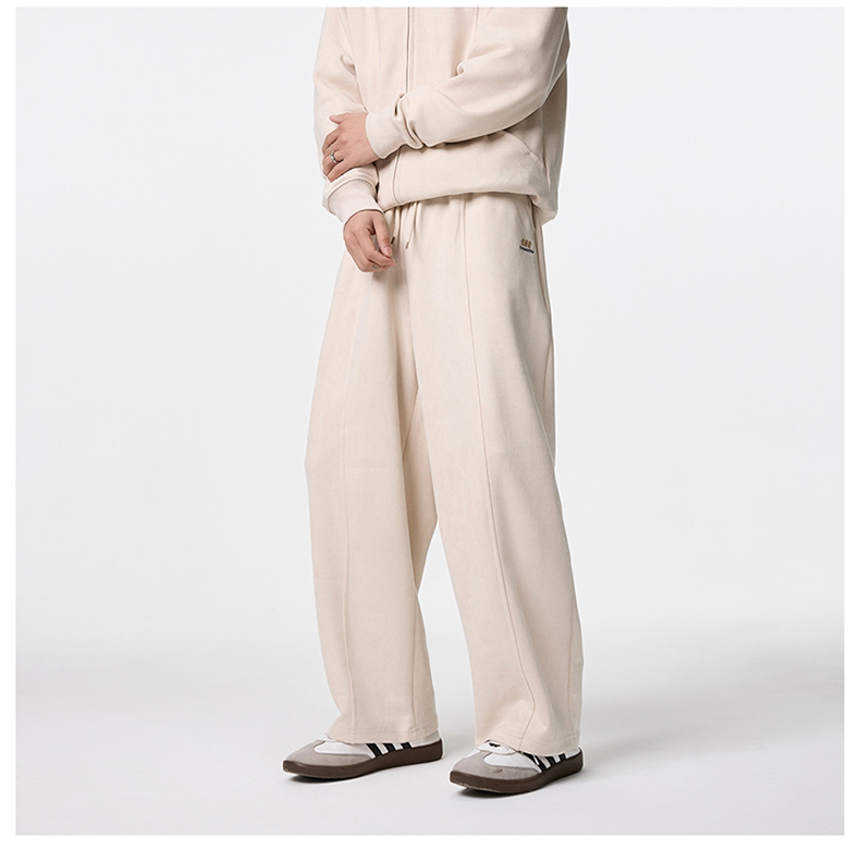 Velour Relaxed Wide-Leg Pants