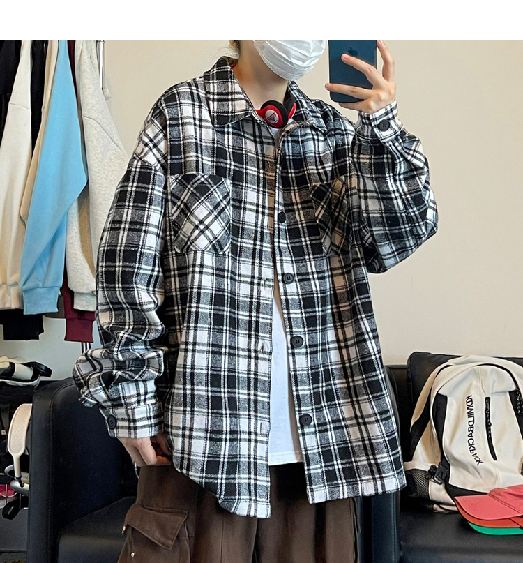 Oversized Vintage Check Flannel Shirt