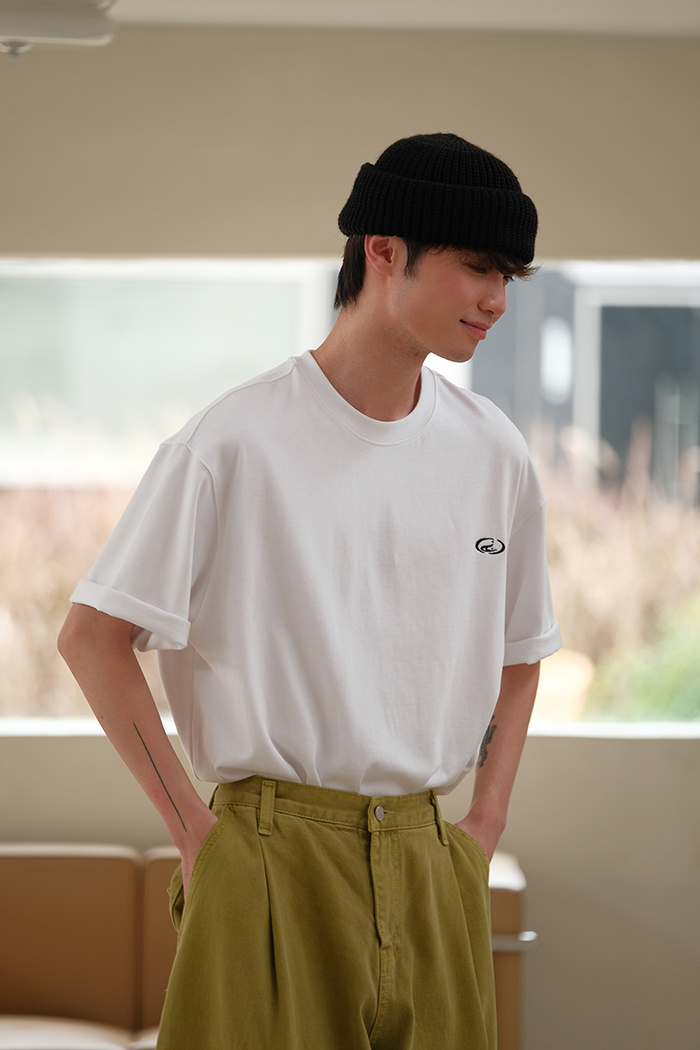 Minimal Embroidered Logo Tee