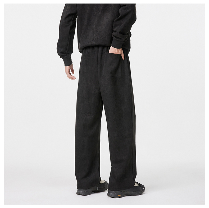 Velour Relaxed Wide-Leg Pants