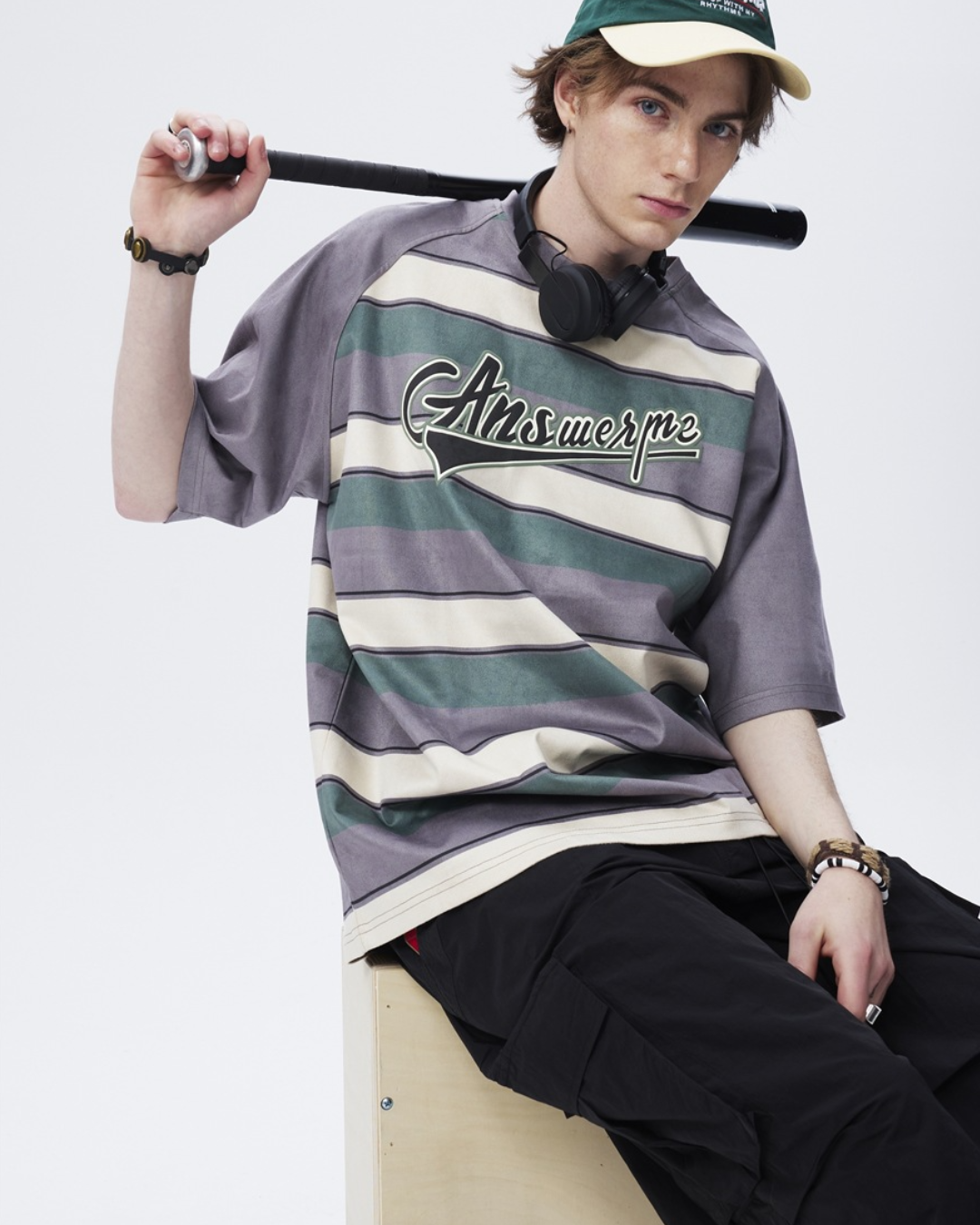Retro Collegiate Stripe Raglan Tee