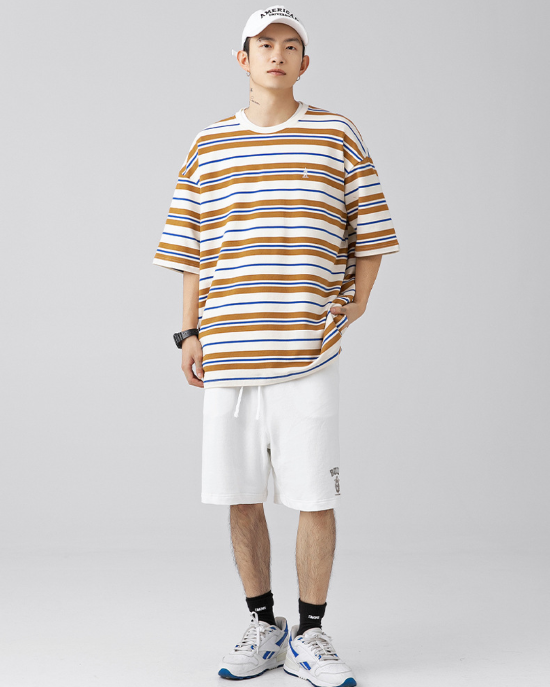 Retro Border Loose Fit Striped Tee