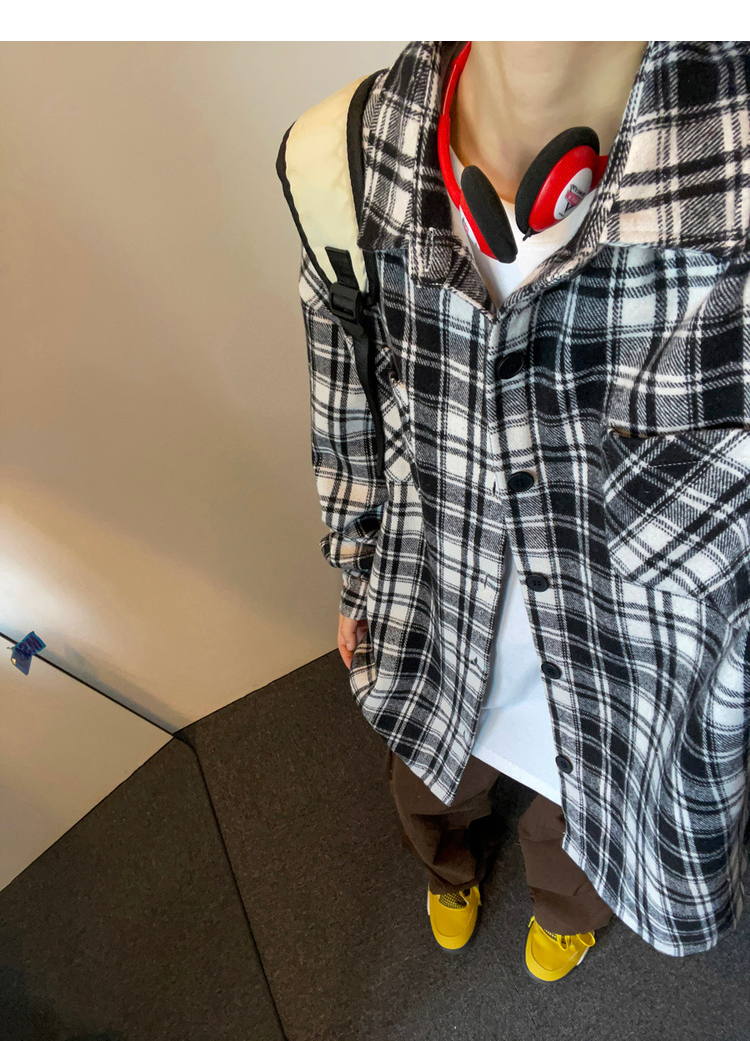 Oversized Vintage Check Flannel Shirt