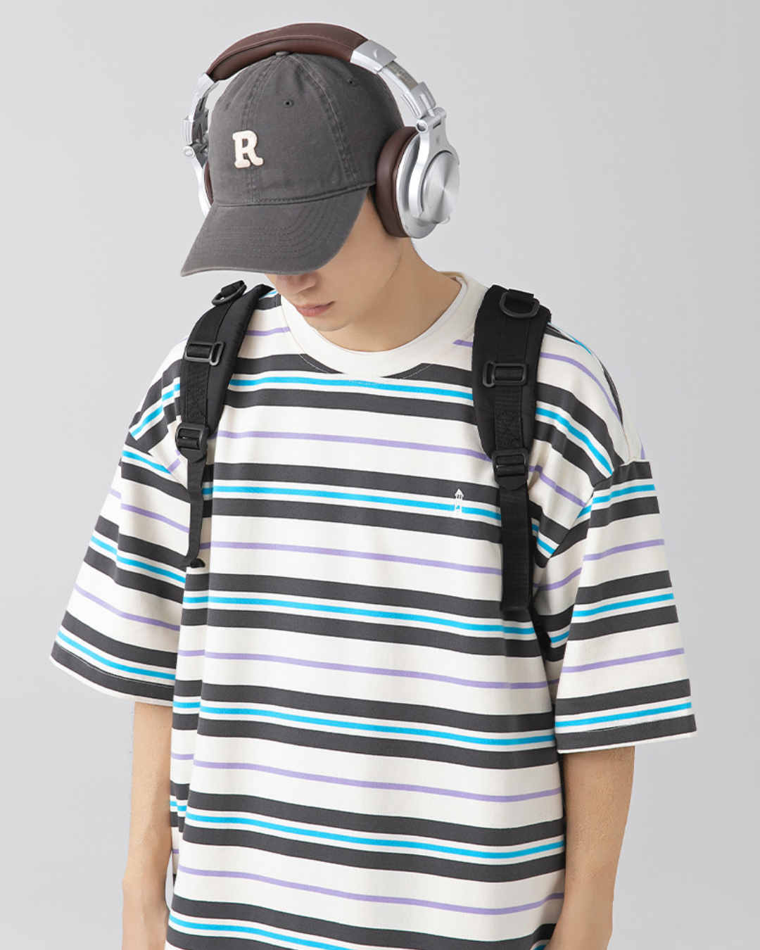 Retro Border Loose Fit Striped Tee