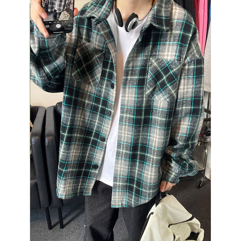 Oversized Vintage Check Flannel Shirt