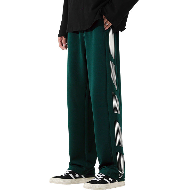 Reflective Stripe Wide-leg Track Pants