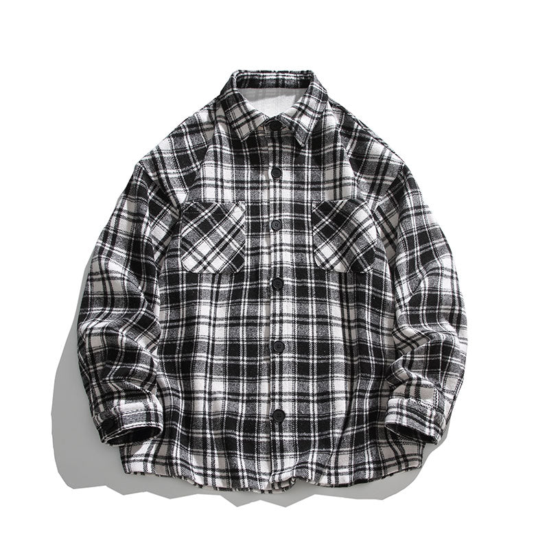 Oversized Vintage Check Flannel Shirt