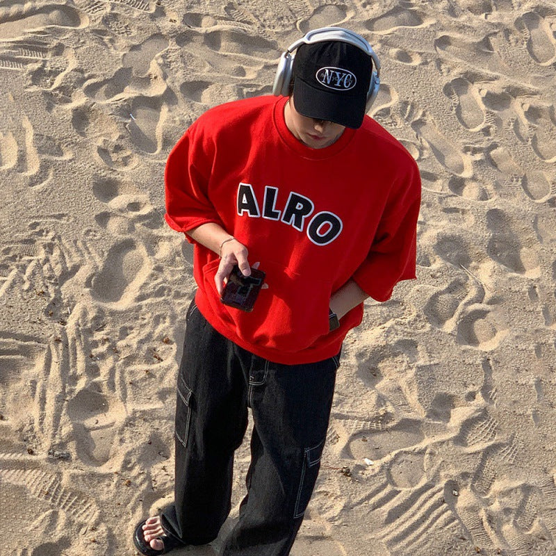 【ALRO】Half-Sleeve Logo Sweatshirt